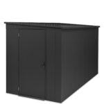 Abrigo de jardim de metal seguro, cor antracite, 186x336cm – UrbiCover Premium – vista lateral