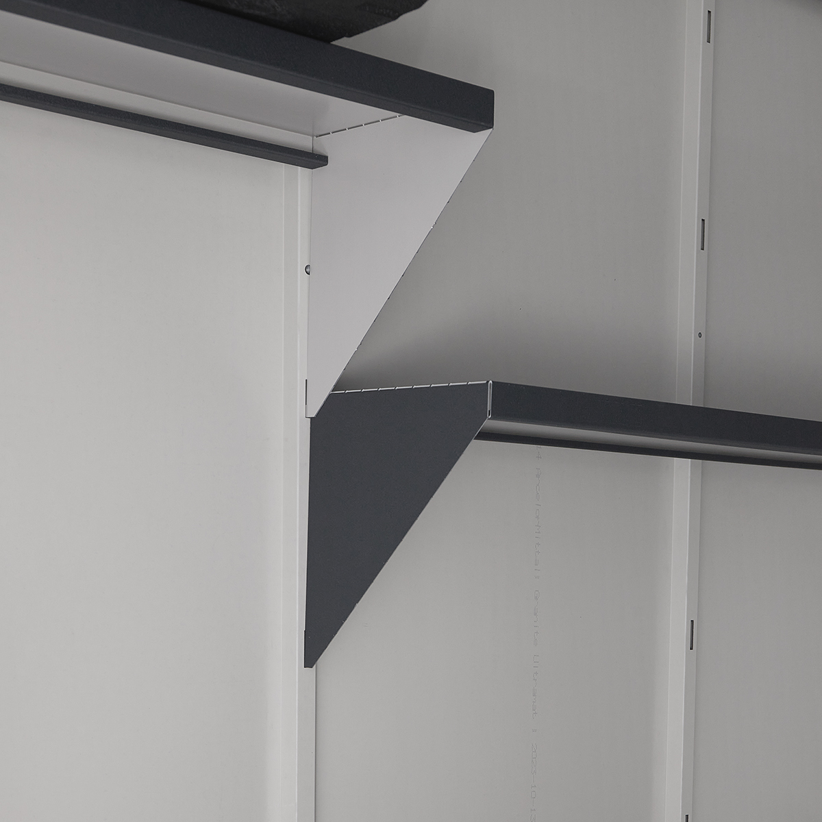 modern garden shed with shelves