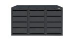 Modern anthracite Wheelie Bin Storage – 3 x 120L – UrbiCover Premium Garden- front view
