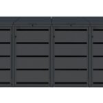Modern anthracite Wheelie Bin Storage – 4 x 120L – UrbiCover Premium Garden- front