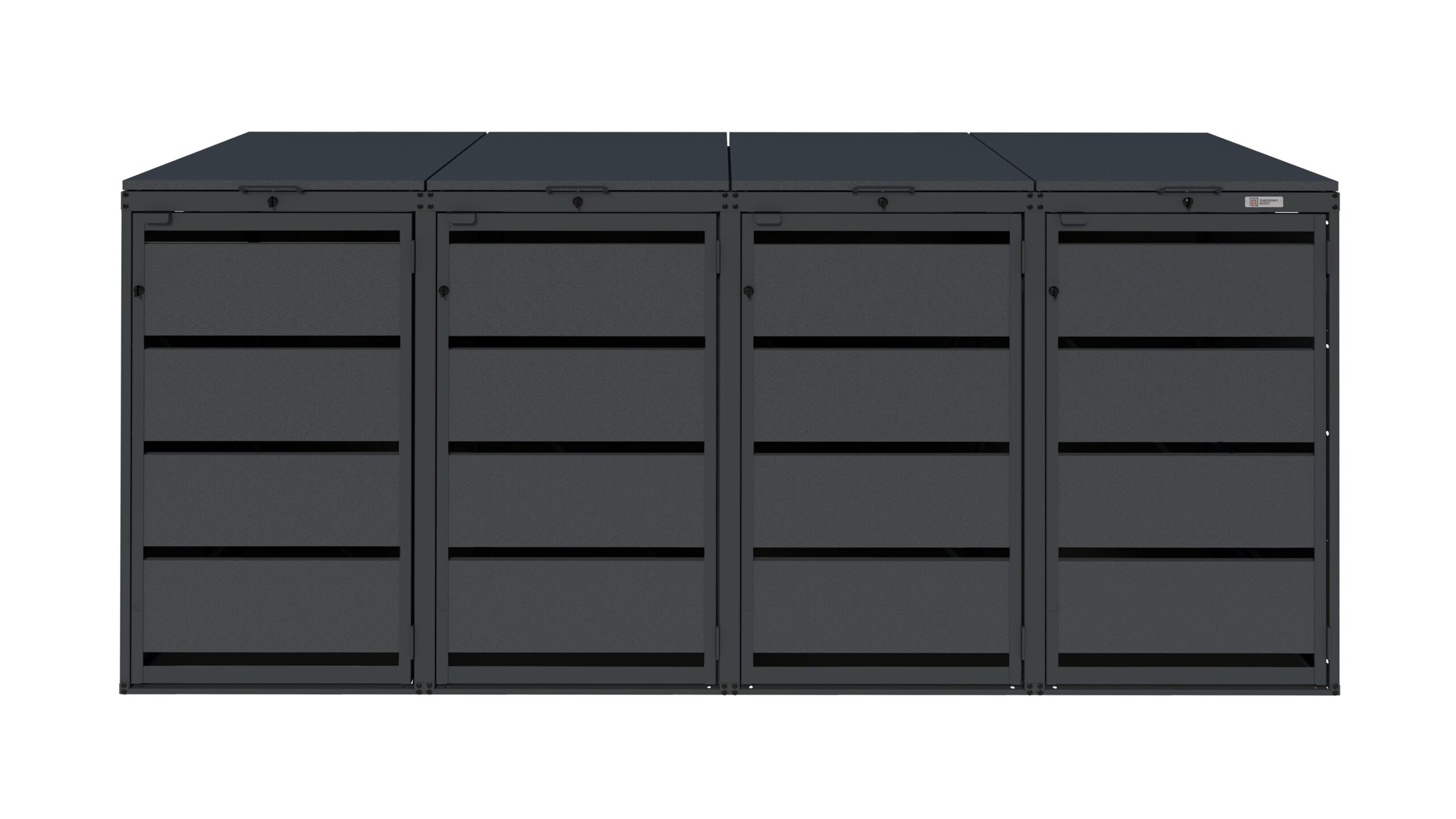 ZK_120_7016_Antracyt_4_2 Modern anthracite Wheelie Bin Storage – 4 x 120L – UrbiCover Premium Garden- front