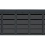 Modern anthracite Wheelie Bin Storage – 5 x 120L – UrbiCover Premium Garden- front