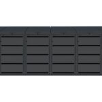 Modern anthracite Wheelie Bin Storage – 6 x 120L – UrbiCover Premium Garden- front