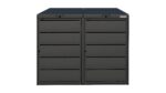 Modern anthracite Wheelie Bin Storage – 2 x 240L – UrbiCover Premium Garden- front view