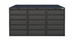 Modern anthracite Wheelie Bin Storage – 3 x 240L – UrbiCover Premium Garden- front view