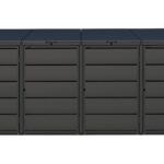 Modern anthracite Wheelie Bin Storage – 4 x 240L – UrbiCover Premium Garden- front view