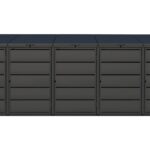 Modern anthracite Wheelie Bin Storage – 5 x 240L – UrbiCover Premium Garden- front view