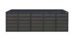 Modern anthracite Wheelie Bin Storage – 5 x 240L – UrbiCover Premium Garden- front view