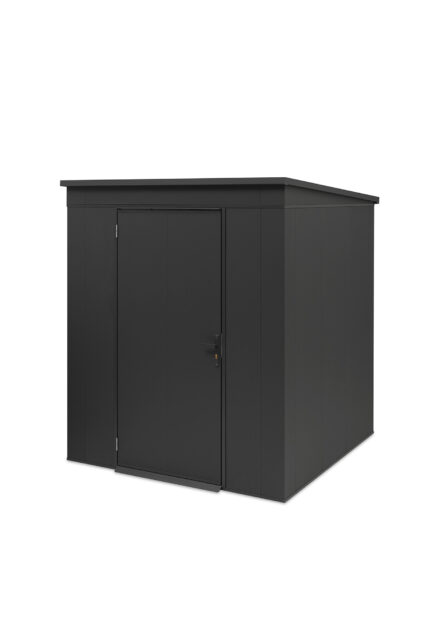 Secure metal anthracite garden shed – UrbiCover Premium- side view