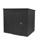 Secure metal anthracite garden shed 236x186cm – UrbiCover Premium- side view
