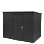 Secure metal garden shed, anthracite colour, 286x186cm– UrbiCover Premium- side view