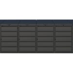 Modern anthracite Wheelie Bin Storage – 6 x 240L – UrbiCover Premium Garden- front view